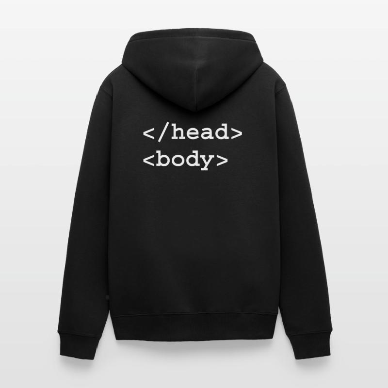 Head Body HTML Tag Front-End Web Developer Veste à capuche bio Premium Unisexe