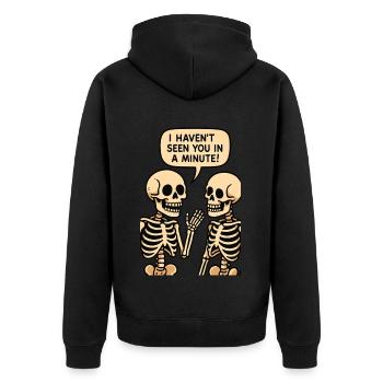 Je ne t’ai pas vu depuis une minute (Skeleton) - Veste à capuche bio Premium Unisexe - noir - Dos - Nico (187cm)