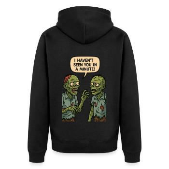 Je ne t’ai pas vu depuis une minute (Zombies) - Veste à capuche bio Premium Unisexe - noir - Dos - Nico (187cm)