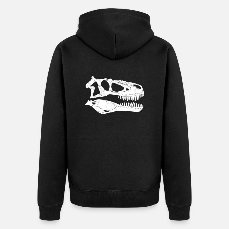 Crâne fossile de Daspletosaurus - Veste à capuche bio Premium Unisexe - noir