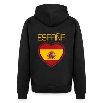 Spanien Flagge Souvenir T-Shirt - Unisex Premium Bio Zip Hoodie - Schwarz - Hinten - Nico (187cm)