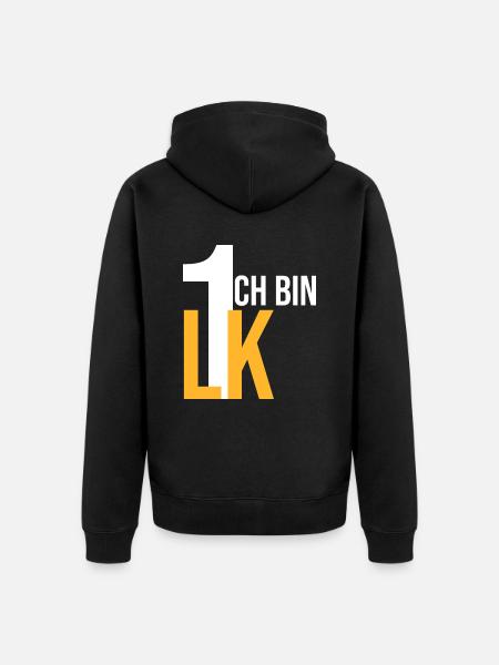 ich bin LK 1 - Unisex Premium Bio Zip Hoodie - Schwarz