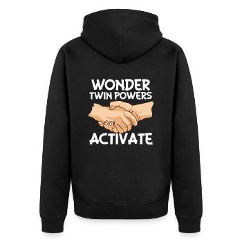 Wonder Twin Sibling Amour pour de vrais frères et sœurs - Veste à capuche bio Premium Unisexe - noir - Dos - Nico (187cm)