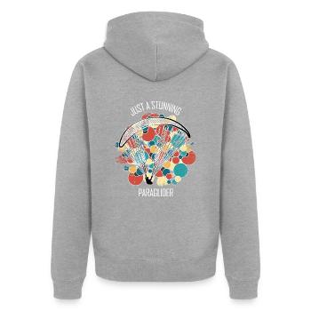 Paragliding Gleitschirm Paragleiter Paraglider - Unisex Premium Organic Zip Hoodie - heather grey - Back - Nico (187cm)