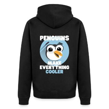 Les pingouins disent que les pingouins rendent tout plus cool - Veste à capuche bio Premium Unisexe - noir - Dos - Nico (187cm)