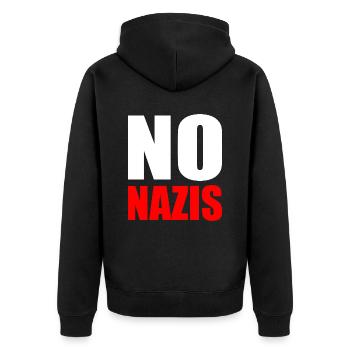 Pas de nazis - Veste à capuche bio Premium Unisexe - noir - Dos - Nico (187cm)