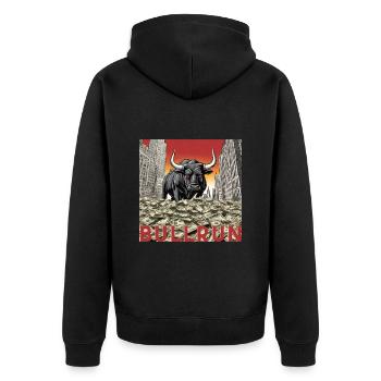 Marché boursier Bull Run Trading Crypto-monnaie - Veste à capuche bio Premium Unisexe - noir - Dos - Nico (187cm)