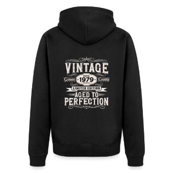 Vintage 1979 Vintage né cadeau d’anniversaire - Veste à capuche bio Premium Unisexe - noir - Dos - Nico (187cm)