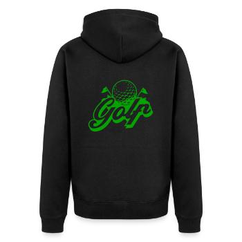 GOLF SPORT GOLF BALL GAME GOLF COURSE SLOGAN MOTIFS - Unisex Premium Organic Zip Hoodie - black - Back - Nico (187cm)