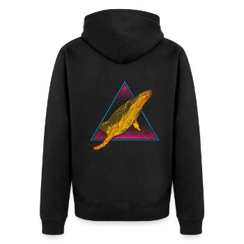 Baleine à bosse - Veste à capuche bio Premium Unisexe - noir - Dos - Nico (187cm)