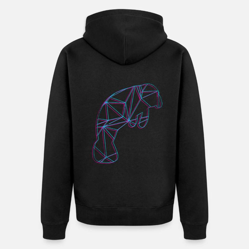 Lamantin polygonal - Veste à capuche bio Premium Unisexe - noir