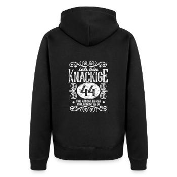 44. Geburtstag ich bin 44 Jahre alt - Unisex Premium Bio Zip Hoodie - Schwarz - Hinten - Nico (187cm)