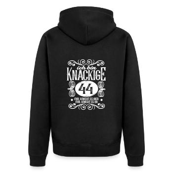 44. Geburtstag ich bin 44 Jahre alt - Unisex Premium Bio Zip Hoodie - Schwarz - Hinten - Nico (187cm)