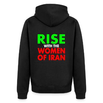Rise with the women of iran - Veste à capuche bio Premium Unisexe - noir - Dos - Nico (187cm)