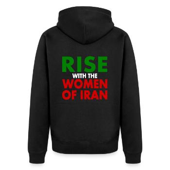Rise with the women of iran - Veste à capuche bio Premium Unisexe - noir - Dos - Nico (187cm)