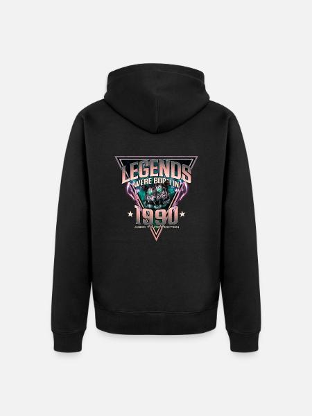 Legenden wurden 1990 geboren - Unisex Premium Bio Zip Hoodie - Schwarz