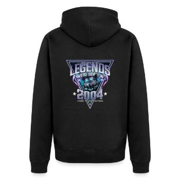 Legends were born in 2004 - Unisex Premium Organic Zip Hoodie - black - Back - Nico (187cm)