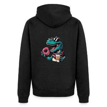 Sweet Dino T-Rex Donut Café - Veste à capuche bio Premium Unisexe - noir - Dos - Nico (187cm)