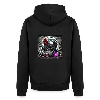 Horror Zombie Chicken Easter Egg Creepy Demon - Unisex Premium Organic Zip Hoodie - black - Back - Nico (187cm)