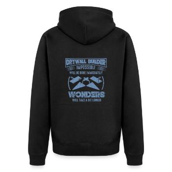 cloison sèche disant drôle de construction artisan plâtre - Veste à capuche bio Premium Unisexe - noir - Dos - Nico (187cm)