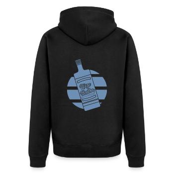 Whisky Uisge Beatha Gälisch Schottland Retro - Unisex Premium Bio Zip Hoodie - Schwarz - Hinten - Nico (187cm)