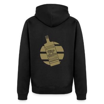 Whisky Uisge Beatha Gälisch Schottland Retro - Unisex Premium Bio Zip Hoodie - Schwarz - Hinten - Nico (187cm)