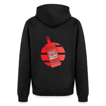 Whisky Uisge Beatha Gälisch Schottland Retro - Unisex Premium Bio Zip Hoodie - Schwarz - Hinten - Nico (187cm)