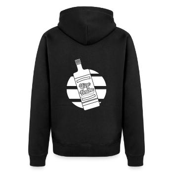 Whisky Uisge Beatha Gälisch Schottland Retro - Unisex Premium Bio Zip Hoodie - Schwarz - Hinten - Nico (187cm)