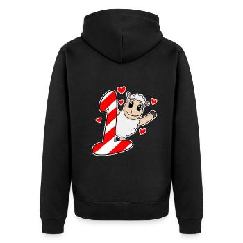 Ich bin 1 - 1. Geburtstag - Unisex Premium Bio Zip Hoodie - Schwarz - Hinten - Nico (187cm)
