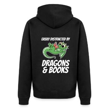 Livre Livres Dragon Dragon Cadeau - Veste à capuche bio Premium Unisexe - noir - Dos - Nico (187cm)