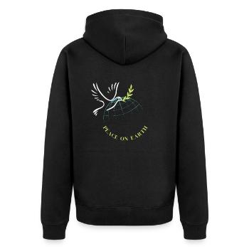 la paix sur terre - Veste à capuche bio Premium Unisexe - noir - Dos - Nico (187cm)