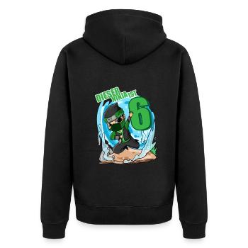 6 Jahre Junge Ninja - 6 Geburtstag - Ich bin 6 - Unisex Premium Bio Zip Hoodie - Schwarz - Hinten - Nico (187cm)