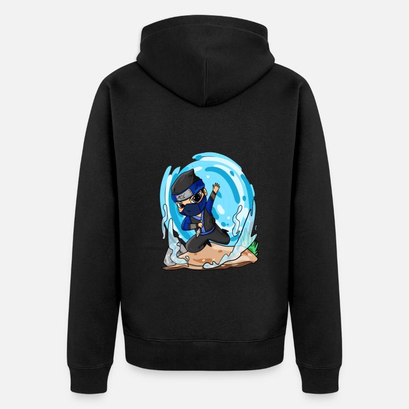 Motif Ninja pour enfants - Veste à capuche bio Premium Unisexe - noir