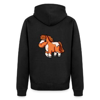 Cheval poney Shetland - Veste à capuche bio Premium Unisexe - noir - Dos - Nico (187cm)