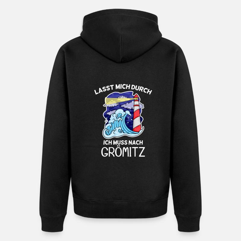 Grömitz Spruch - Unisex Premium Bio Zip Hoodie - Schwarz