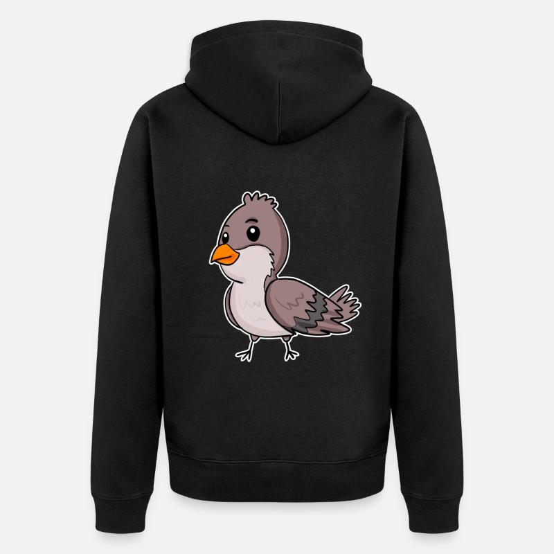Oiseau moineau domestique - Veste à capuche bio Premium Unisexe - noir
