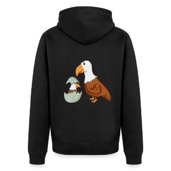Aigle avec Bébé Aigle - Veste à capuche bio Premium Unisexe - noir - Dos - Nico (187cm)