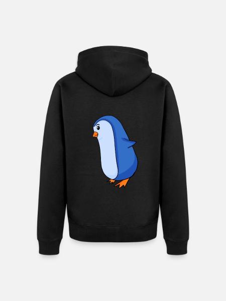 Pinguin - Unisex Premium Bio Zip Hoodie - Schwarz