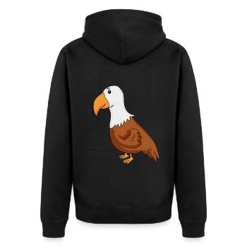 Adler - Unisex Premium Bio Zip Hoodie - Schwarz - Hinten - Nico (187cm)