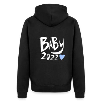Bébé 2022 - Naissance Enceinte 2022 - Veste à capuche bio Premium Unisexe - noir - Dos - Nico (187cm)