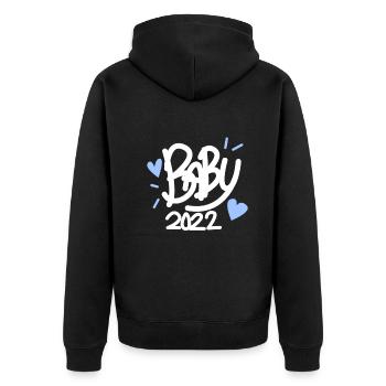 Bébé 2022 Enceinte - Veste à capuche bio Premium Unisexe - noir - Dos - Nico (187cm)
