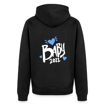 Bébé 2022 - Naissance Enceinte 2022 - Veste à capuche bio Premium Unisexe - noir - Dos - Nico (187cm)