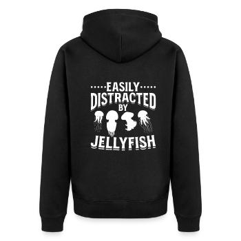 Jellyfish Lover Jellyfishes I Légèrement de la méduse - Veste à capuche bio Premium Unisexe - noir - Dos - Nico (187cm)