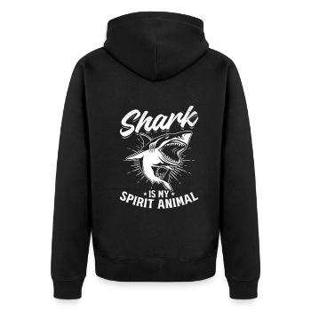 Shark Is My Spirit Animal Shark Grand Blanc - Veste à capuche bio Premium Unisexe - noir - Dos - Nico (187cm)