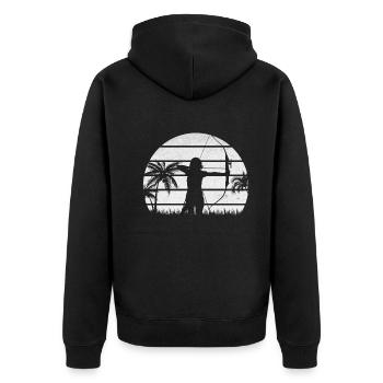 Archery Woman Archery Archery - Unisex Premium Organic Zip Hoodie - black - Back - Nico (187cm)