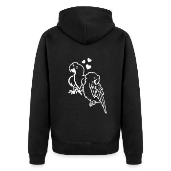 Parrot Bird Hearts Parrot Bird Lovers - Unisex Premium Organic Zip Hoodie - black - Back - Nico (187cm)