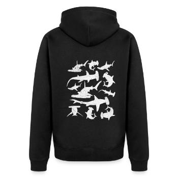 Hammerhead sharks Great white shark Hammerhead shark - Unisex Premium Organic Zip Hoodie - black - Back - Nico (187cm)