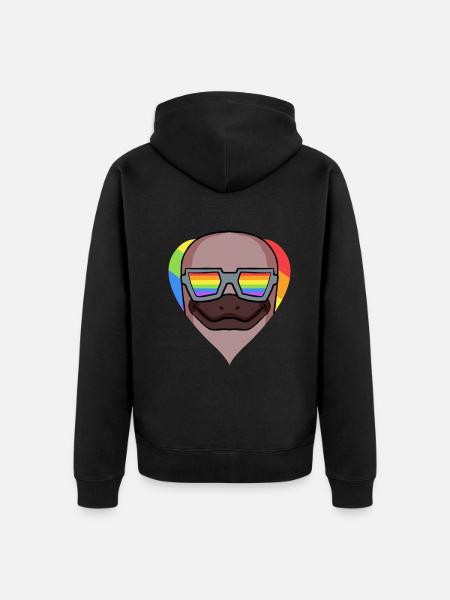 LGBT Tier Schnabeltier Regenbogen - Unisex Premium Bio Zip Hoodie - Schwarz