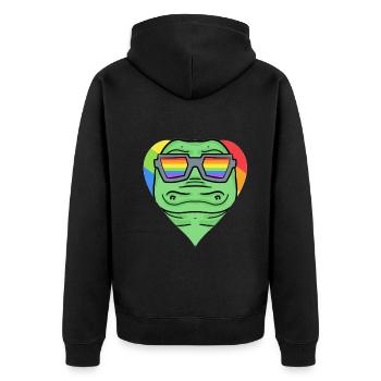 LGBT Animal Crocodile Arc-en-ciel - Veste à capuche bio Premium Unisexe - noir - Dos - Nico (187cm)