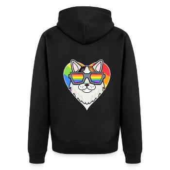 Chat LGBT Turc Van Rainbow - Veste à capuche bio Premium Unisexe - noir - Dos - Nico (187cm)